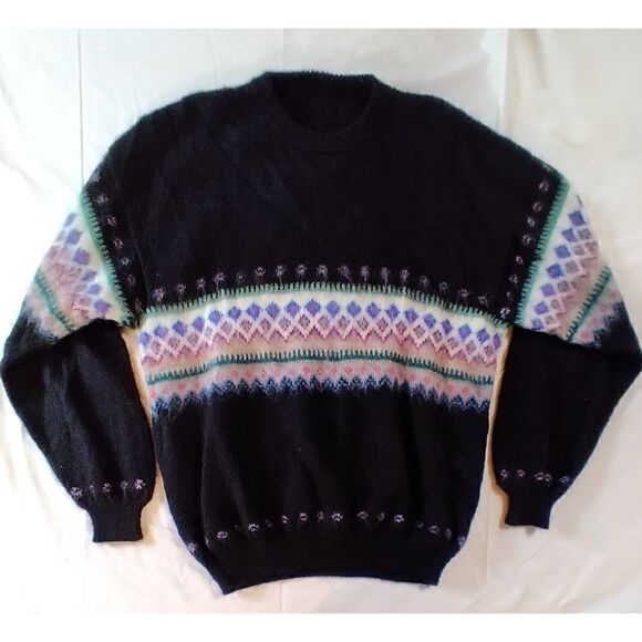 MENS LARGE VINTAGE SWEATER WOOL SKI APRES UNIQUE SKI CULTURE - Picture 1 of 5